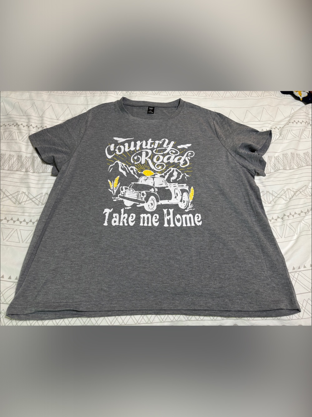 SHEIN Curve Gray 'Country Roads Take Me Home' Graphic Tee